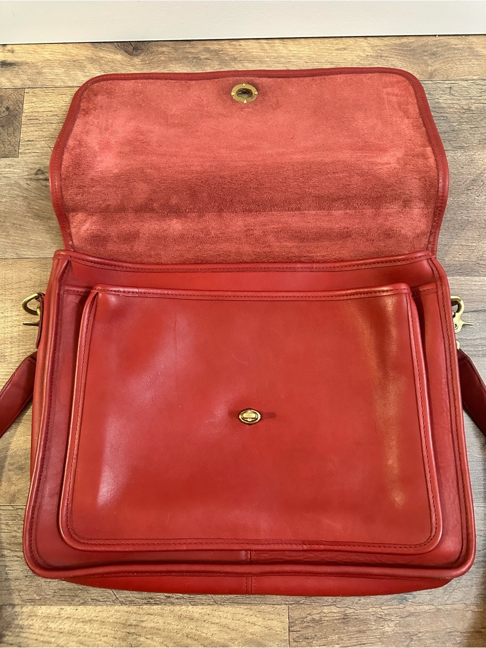 Rare Vintage Coach Colebrooke Case 5181 Red USA Leather Briefcase with Original - Picture 2 of 10